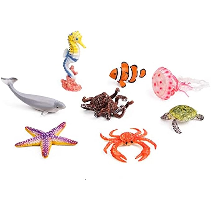 ANIMAL FIGURES, REALISTIC OCEAN TOY PLAYSET FOR KIDS CAKE TOPPERS DECORATION REALISTIC PLASTIC ZOO PLAY SET SMALL TOYS OPPER PARTY FAVORS (8PCS) - Image 3